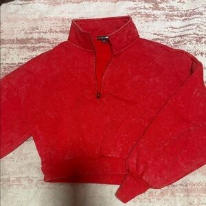 Fashion Nova Vibrant Red Half-Zip Sweater